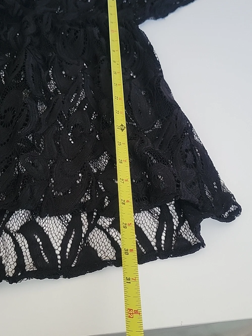 Black Lace Swim Cover Top 3X